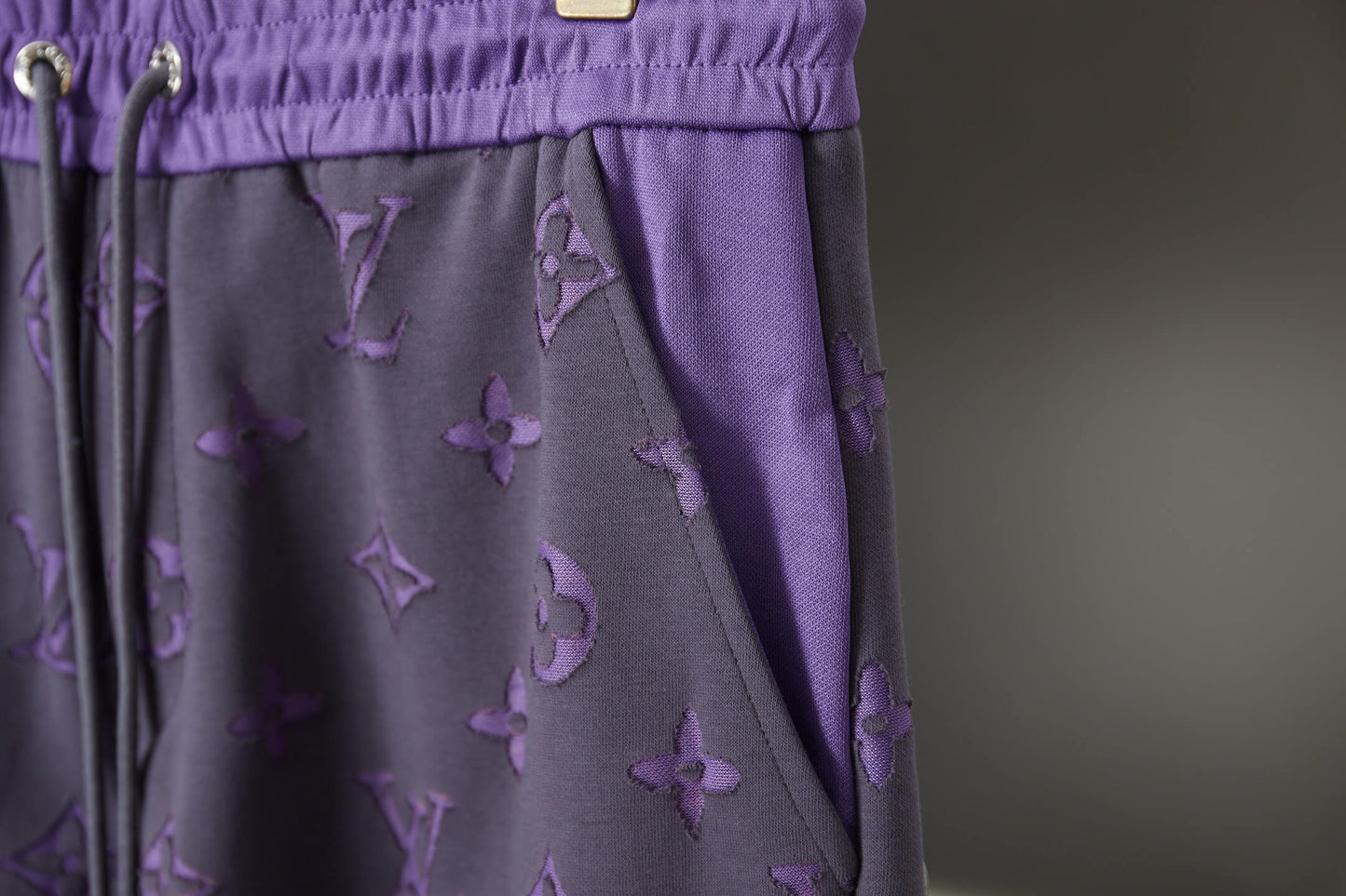 Louis Vuitton 3D Monogram Fleece Shorts – Purple & Charcoal
