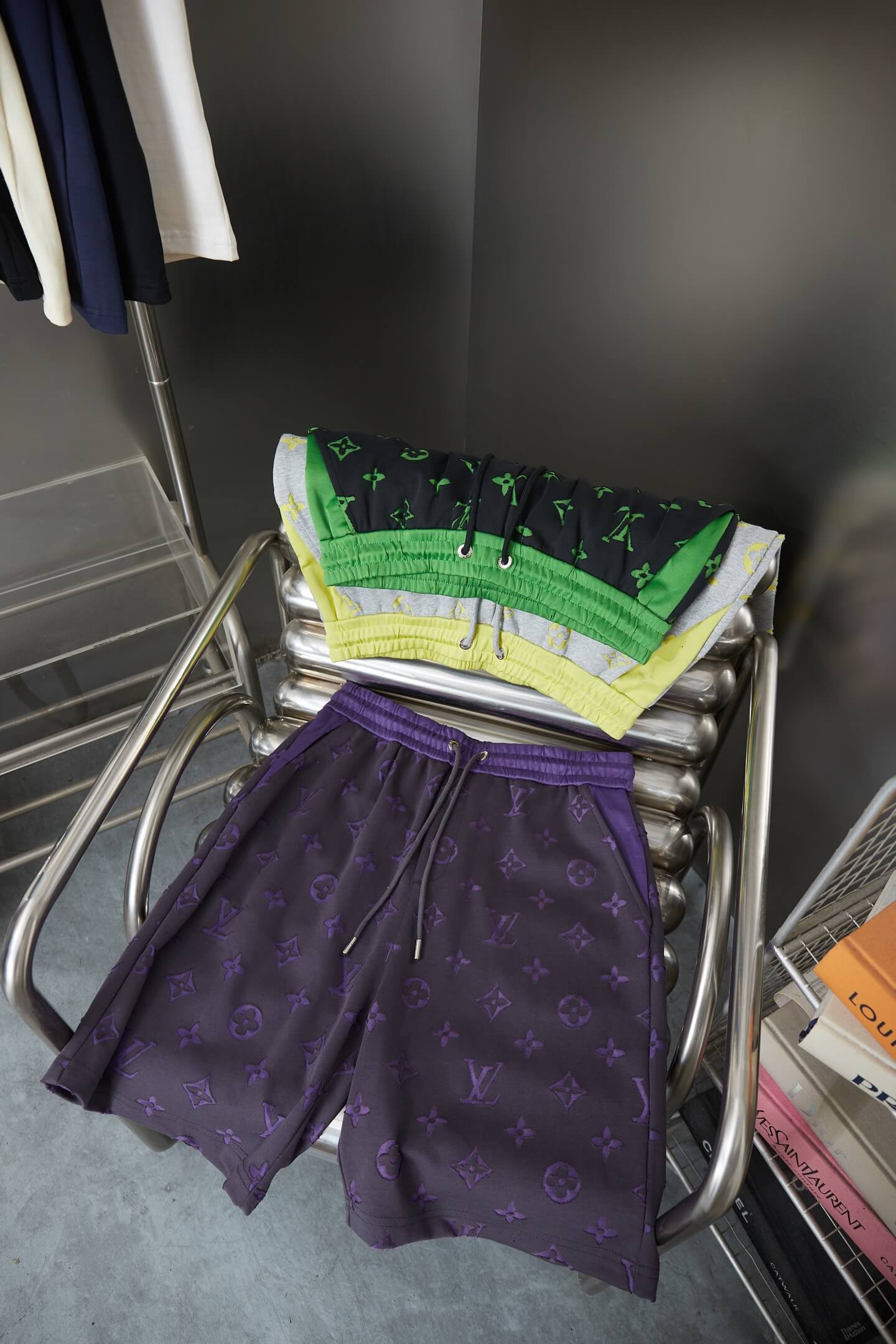 Louis Vuitton 3D Monogram Fleece Shorts – Purple & Charcoal