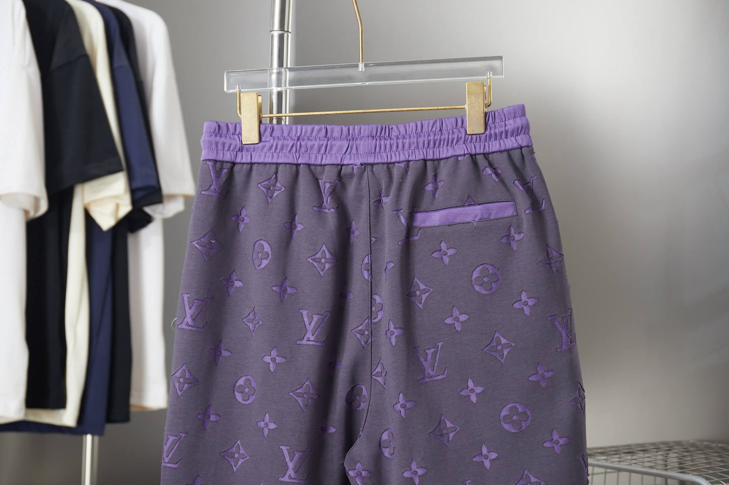 Louis Vuitton 3D Monogram Fleece Shorts – Purple & Charcoal