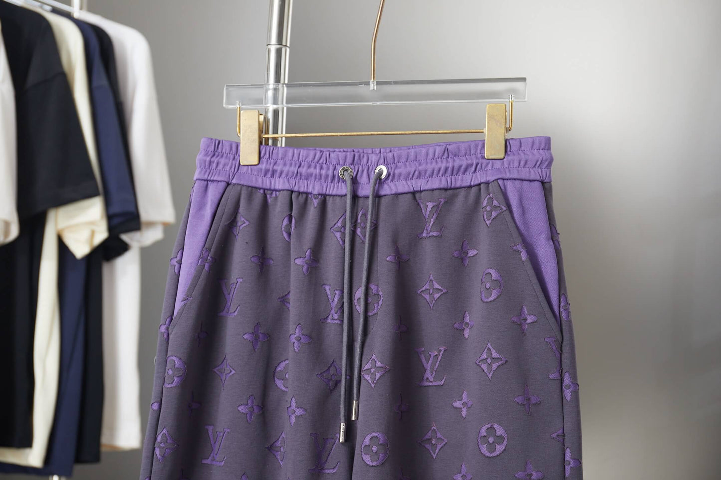 Louis Vuitton 3D Monogram Fleece Shorts – Purple & Charcoal