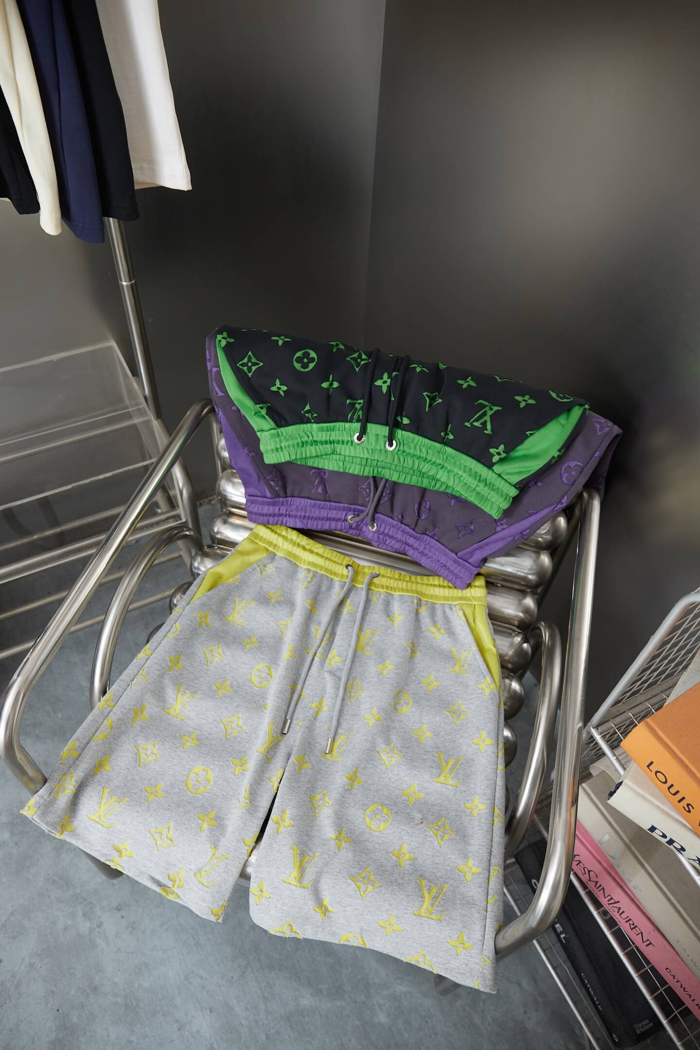 Louis Vuitton 3D Monogram Fleece Shorts – Purple & Charcoal