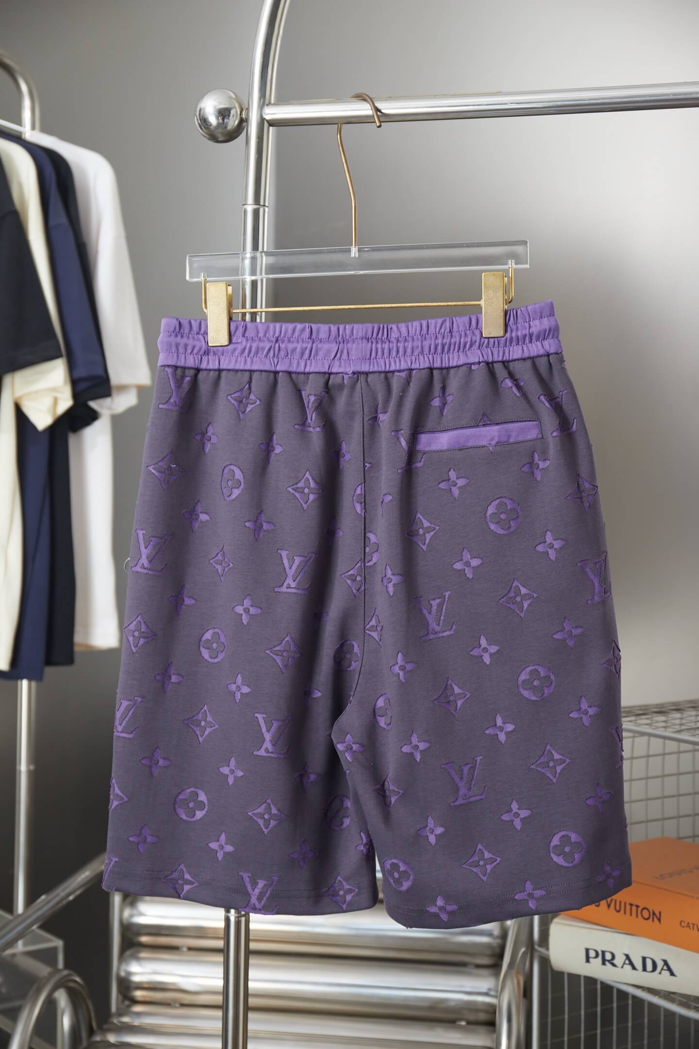 Louis Vuitton 3D Monogram Fleece Shorts – Purple & Charcoal