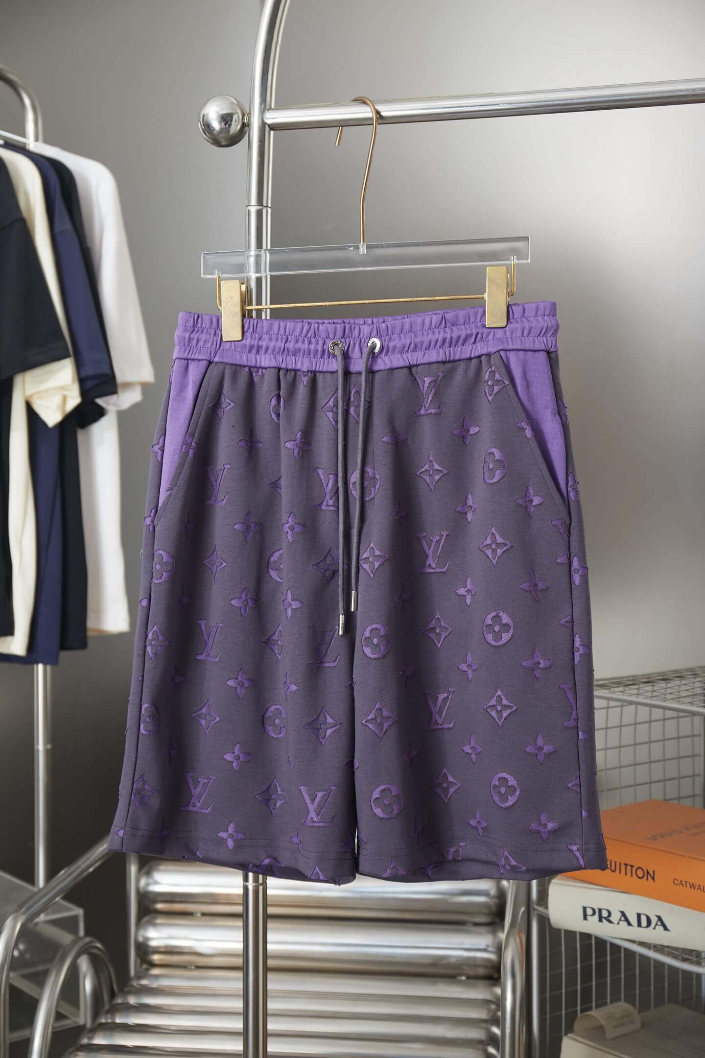 Louis Vuitton 3D Monogram Fleece Shorts – Purple & Charcoal