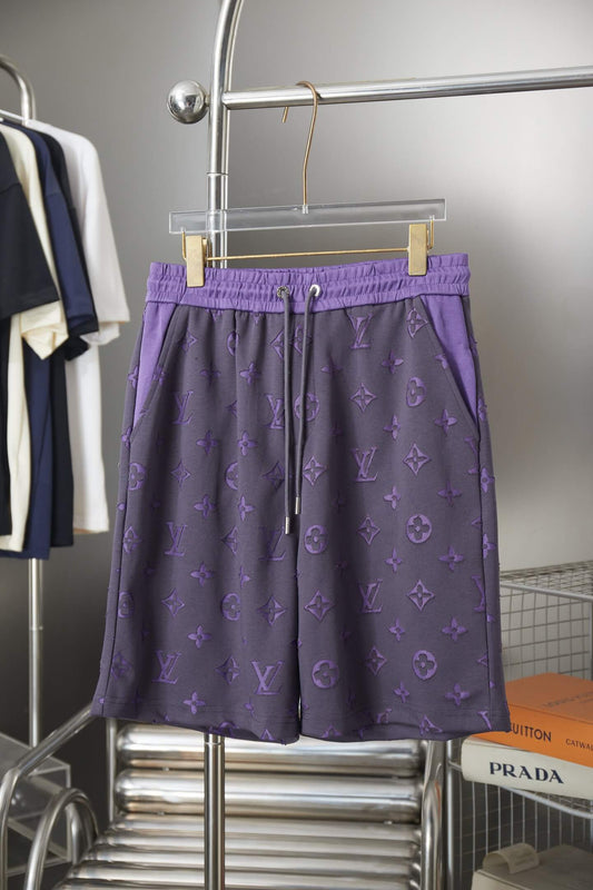 Louis Vuitton 3D Monogram Fleece Shorts – Purple & Charcoal