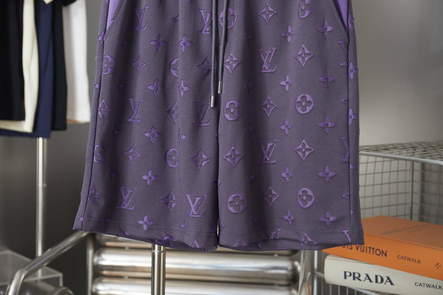 Louis Vuitton 3D Monogram Fleece Shorts – Purple & Charcoal