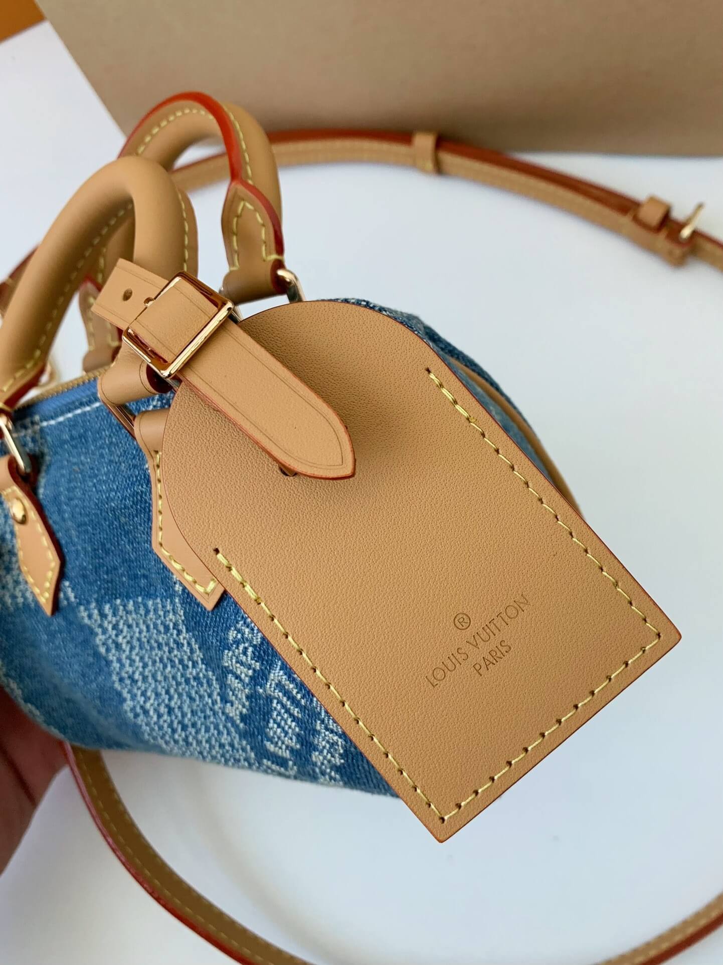 Louis Vuitton Denim Damier 3D Speedy 18