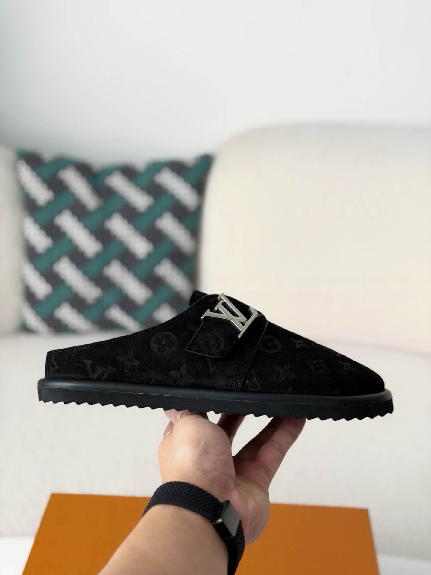 Louis Vuitton Easy Line Mule – Black Monogram Empreinte Suede