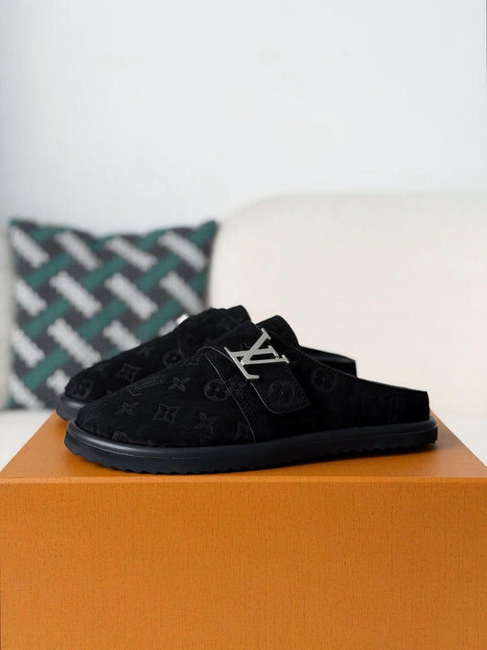 Louis Vuitton Easy Line Mule – Black Monogram Empreinte Suede