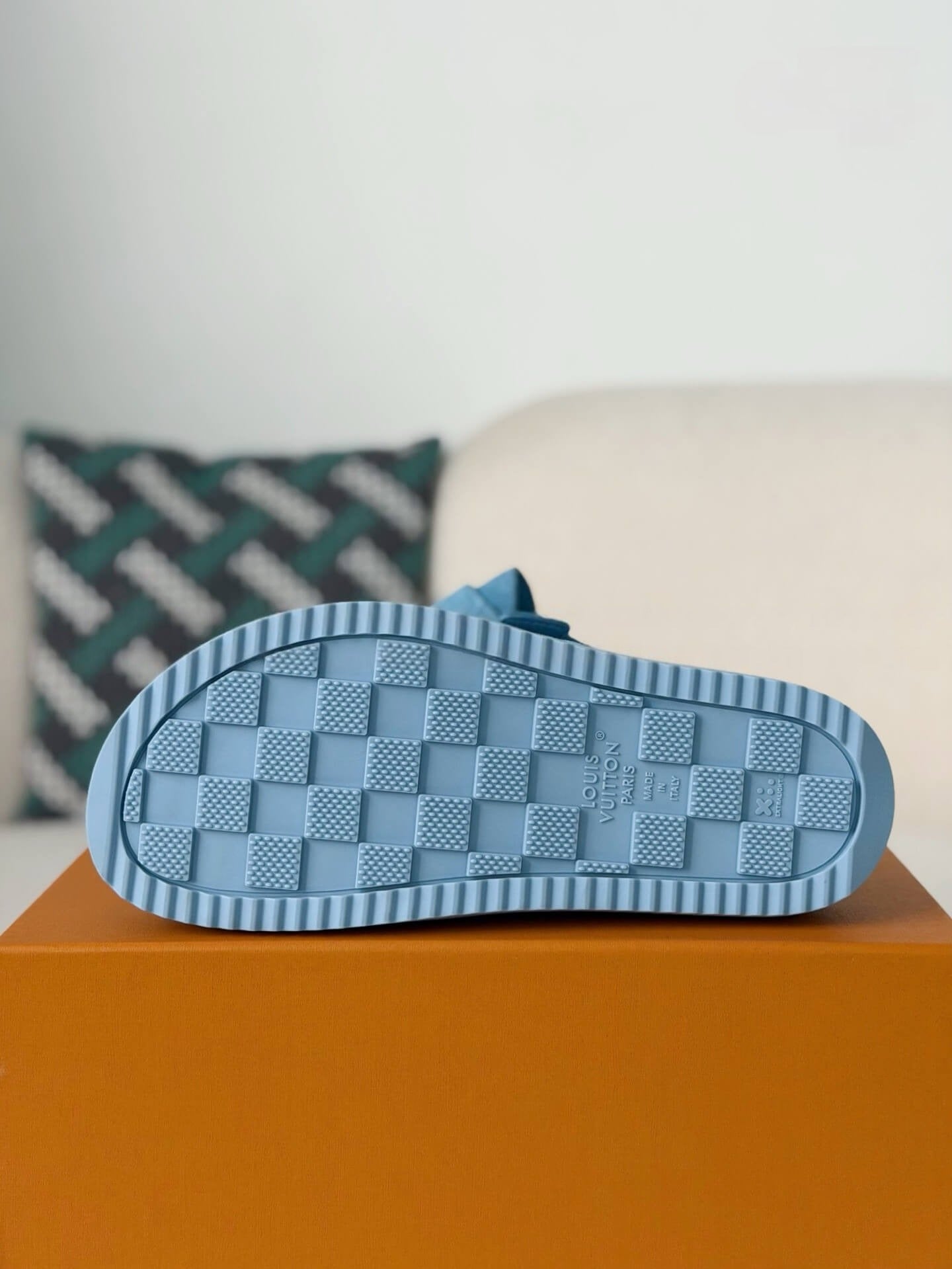 Louis Vuitton Easy Line Mule – Sky Blue Monogram Empreinte Suede