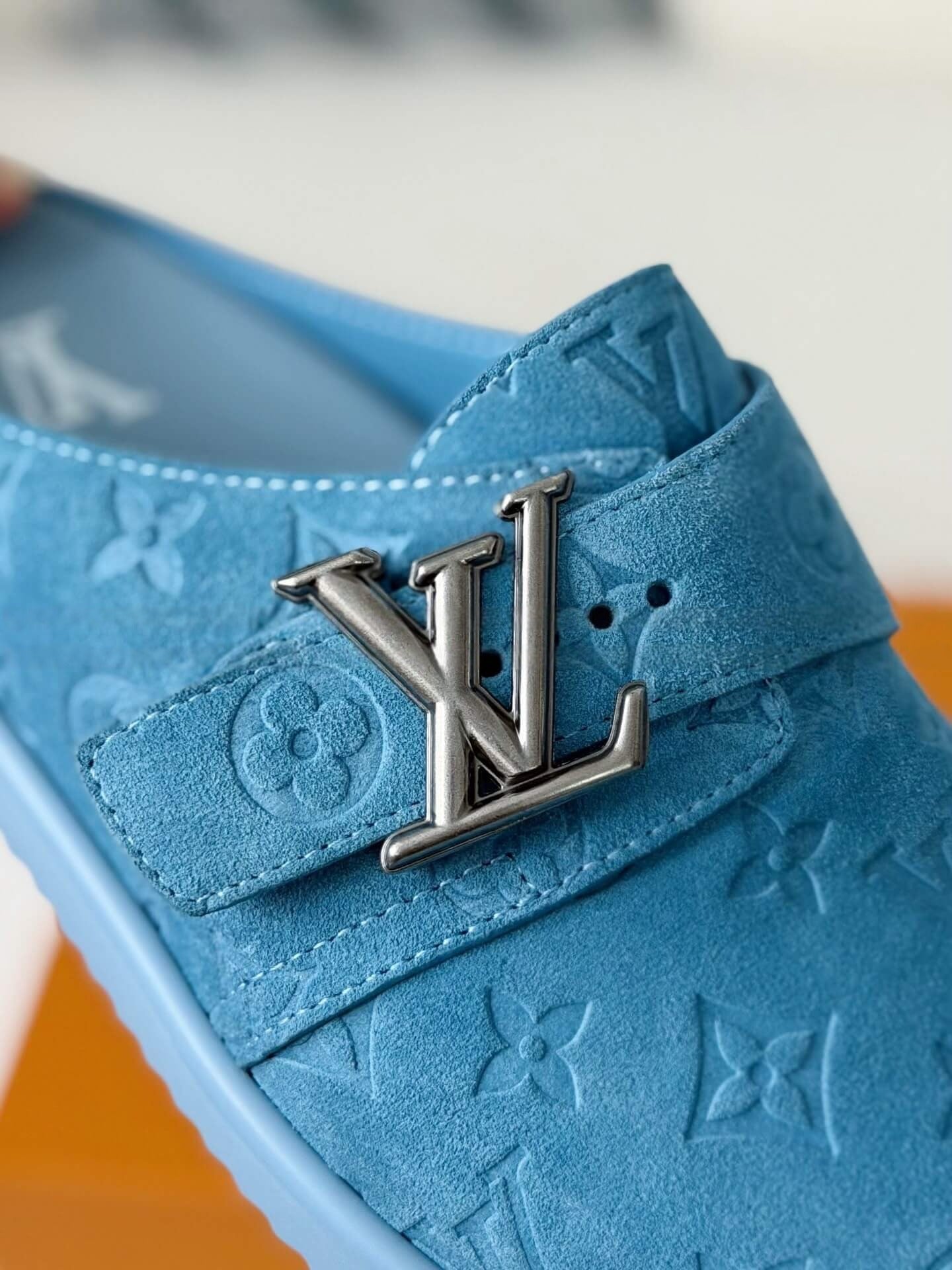 Louis Vuitton Easy Line Mule – Sky Blue Monogram Empreinte Suede