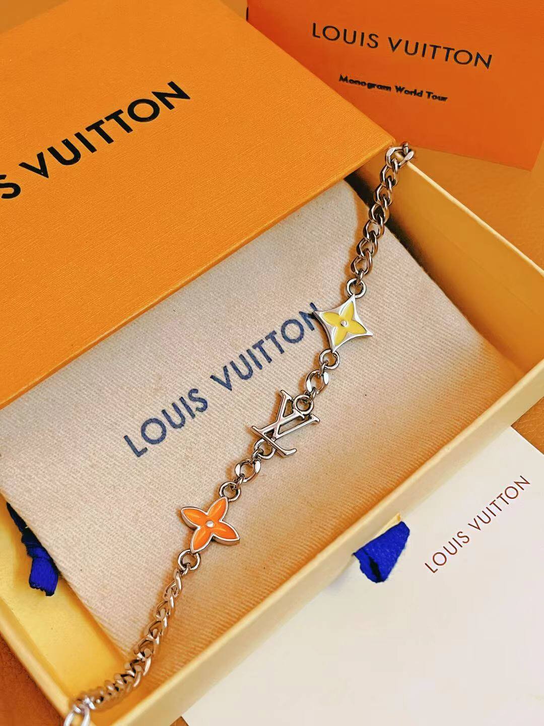 Louis Vuitton LV Spike Bracelet 'Orange Yellow"