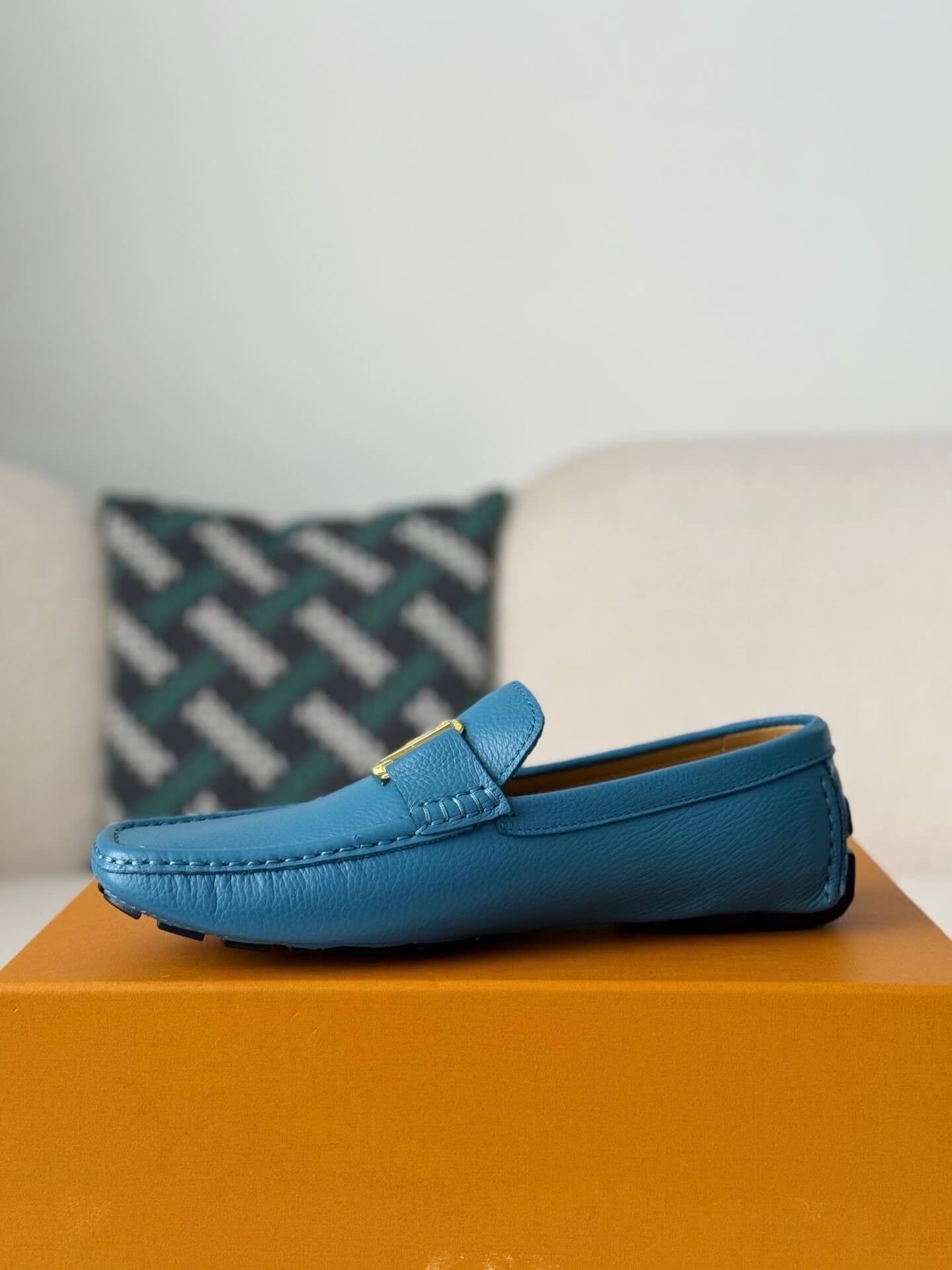 Louis Vuitton Hockenheim Moccasin – Marine Blue Grained Calf Leather