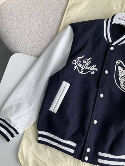 Louis Vuitton LV Calfskin Navy Varsity Jacket