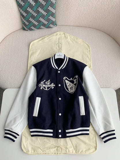 Louis Vuitton LV Calfskin Navy Varsity Jacket