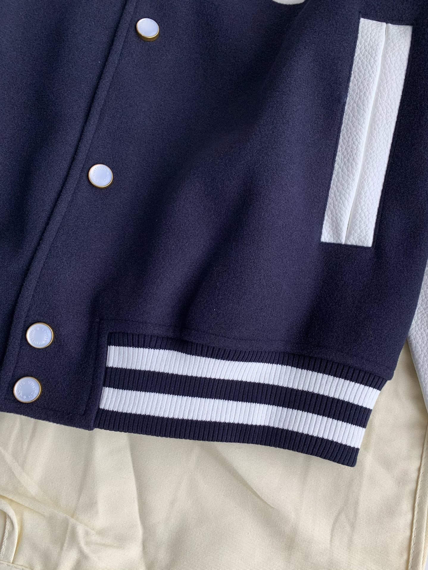 Louis Vuitton LV Calfskin Navy Varsity Jacket