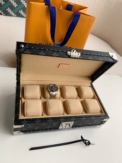 Louis Vuitton LV Coffret 8 Montre  Watch Case "Black"