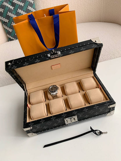 Louis Vuitton LV Coffret 8 Montre  Watch Case "Black"