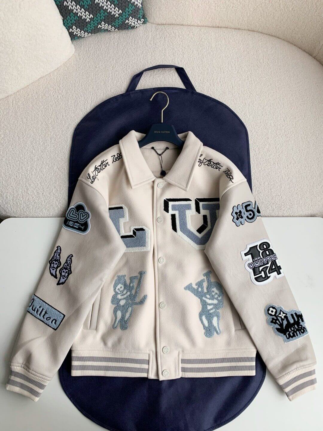 Louis Vuitton LV Cream Varsity Jacket