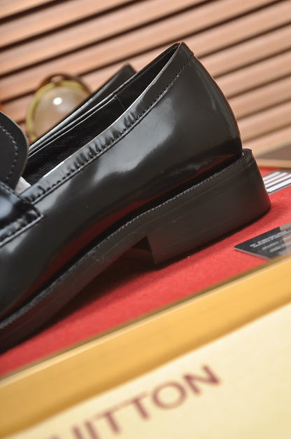 Louis Vuitton LV Custom Black Loafer