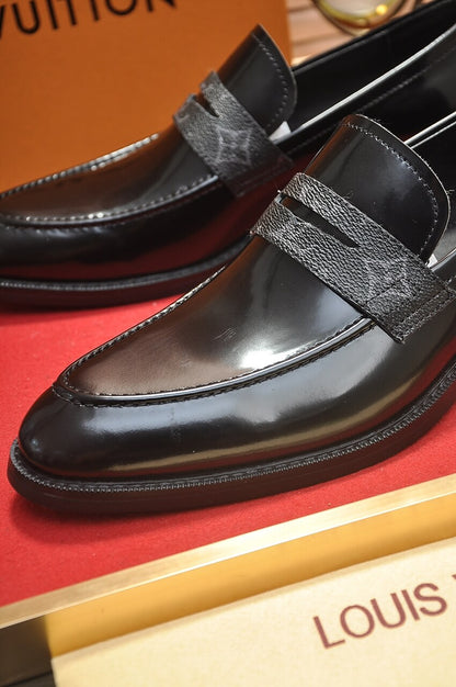 Louis Vuitton LV Custom Black Saddle Loafer