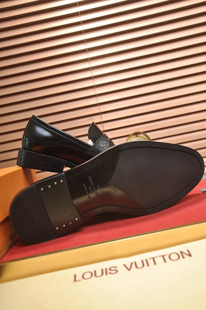 Louis Vuitton LV Custom Black Saddle Loafer