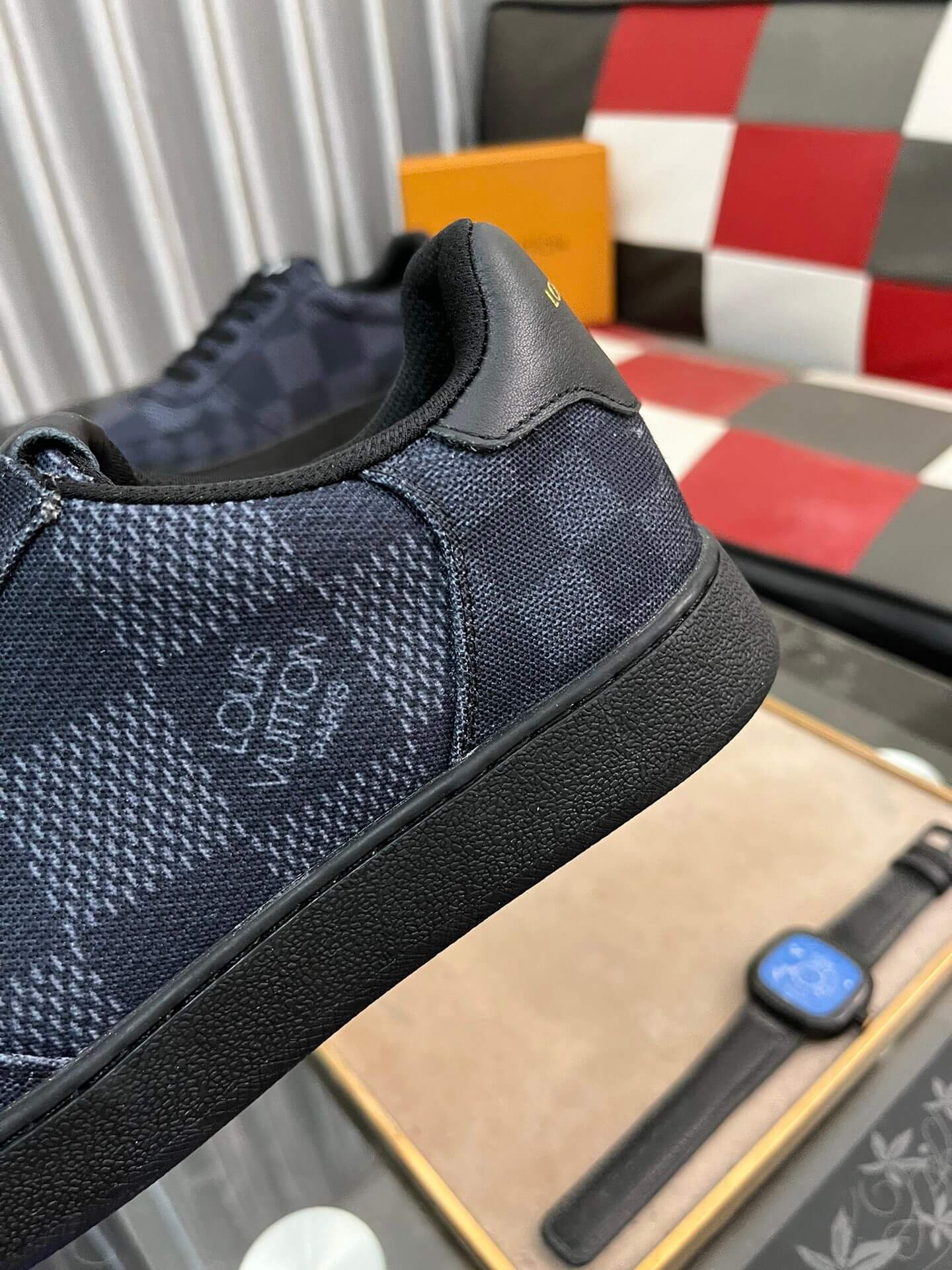 Louis Vuitton LV Custom Damier Black Rivoli Sneaker