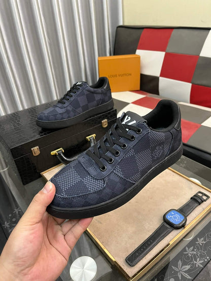 Louis Vuitton LV Custom Damier Black Rivoli Sneaker