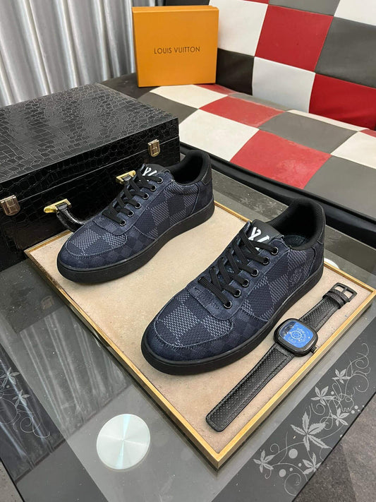 Louis Vuitton LV Custom Damier Black Rivoli Sneaker