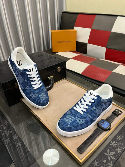 Louis Vuitton LV Custom Damier Blue Rivoli Sneaker