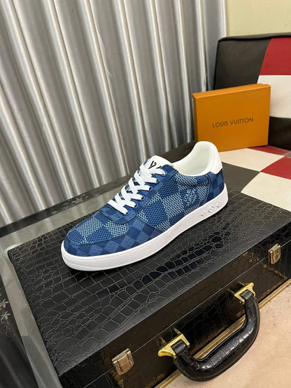 Louis Vuitton LV Custom Damier Blue Rivoli Sneaker