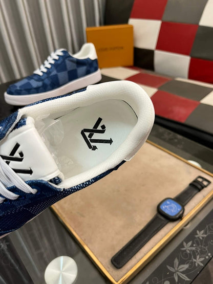 Louis Vuitton LV Custom Damier Blue Rivoli Sneaker