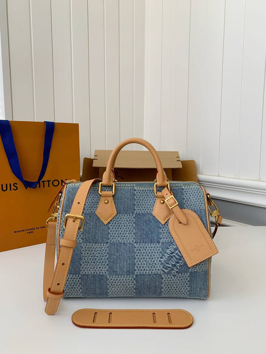 Louis Vuitton LV Damier Denim 3D Speedy Bandouliere