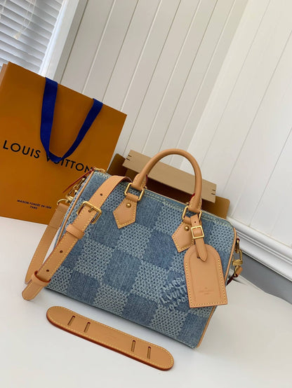 Louis Vuitton LV Damier Denim 3D Speedy Bandouliere