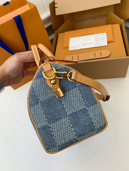 Louis Vuitton LV Damier Denim 3D Speedy Bandouliere