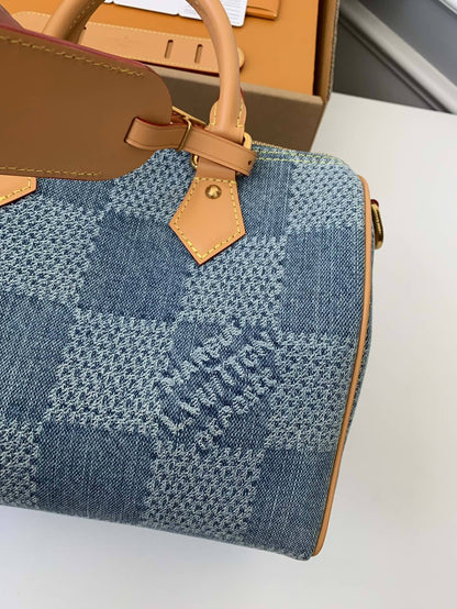 Louis Vuitton LV Damier Denim 3D Speedy Bandouliere