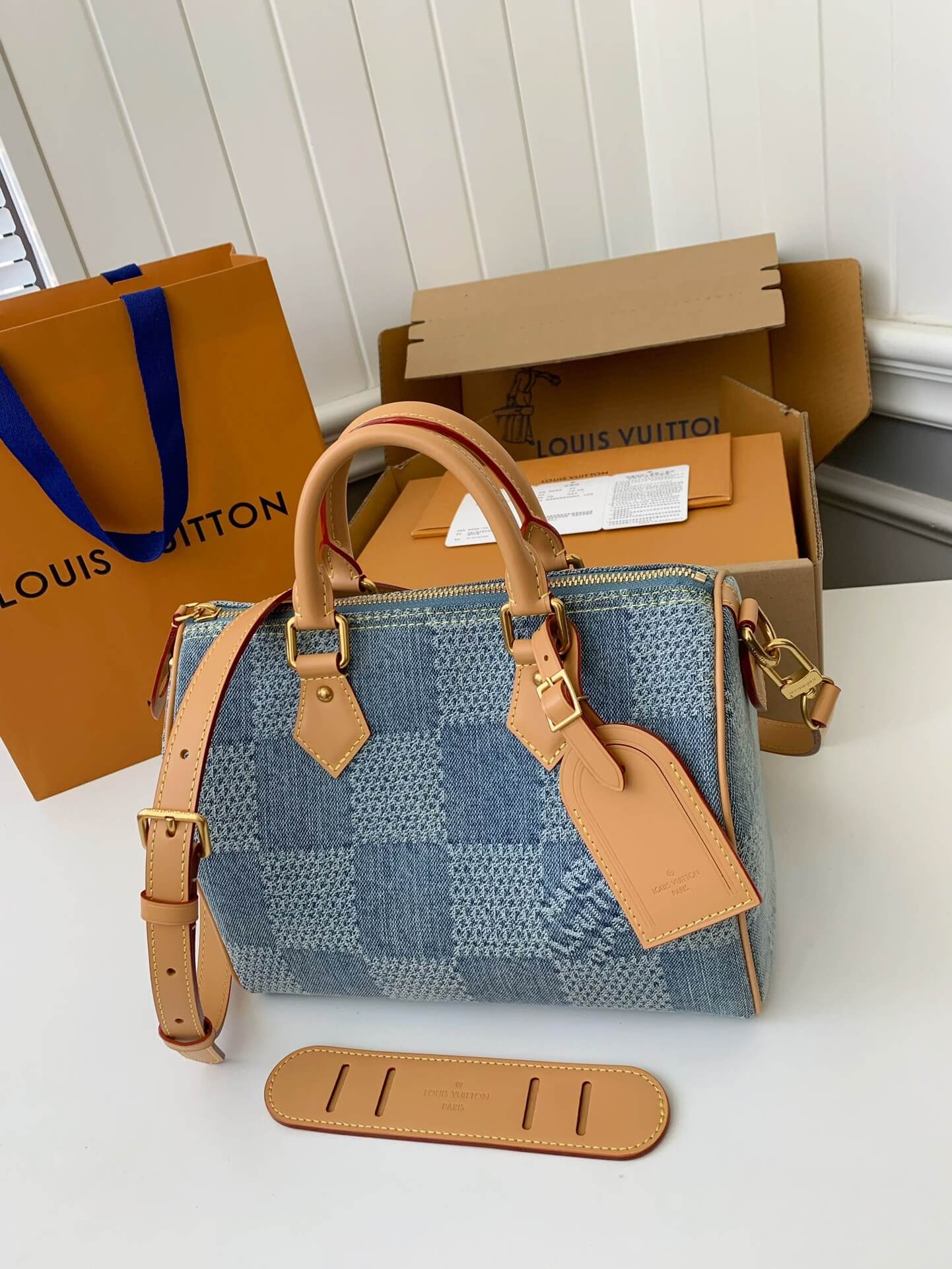 Louis Vuitton LV Damier Denim 3D Speedy Bandouliere