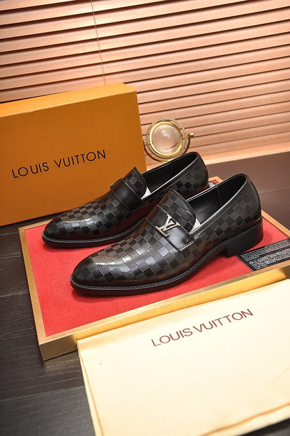 Louis Vuitton LV Damier Infini Onyx Custom Black Loafer