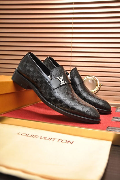 Louis Vuitton LV Damier Infini Onyx Custom Black Loafer