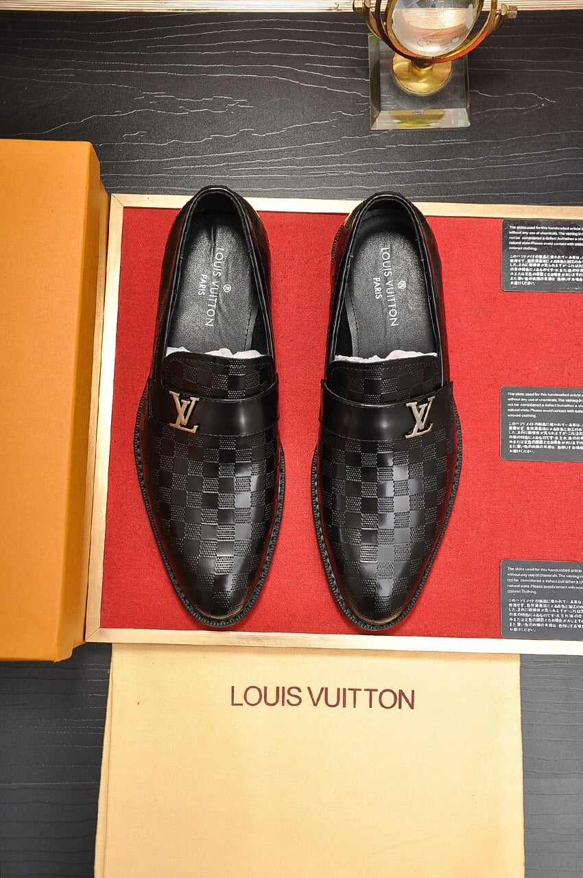 Louis Vuitton LV Damier Infini Onyx Custom Black Loafer