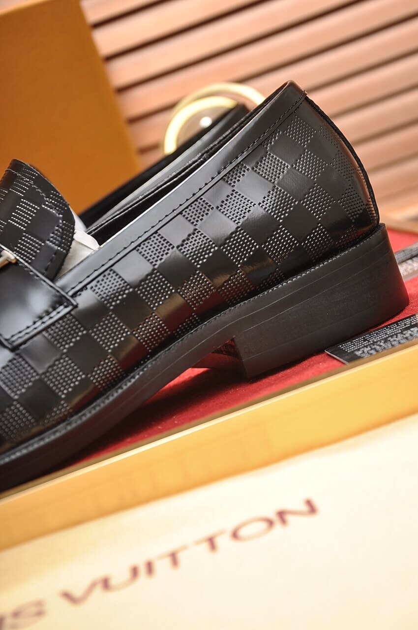 Louis Vuitton LV Damier Infini Onyx Custom Black Loafer