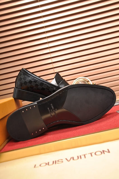 Louis Vuitton LV Damier Infini Onyx Custom Black Loafer