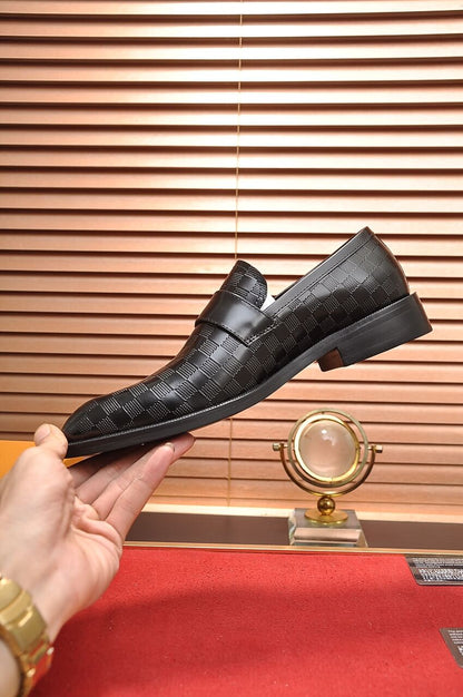 Louis Vuitton LV Damier Infini Onyx Custom Black Loafer