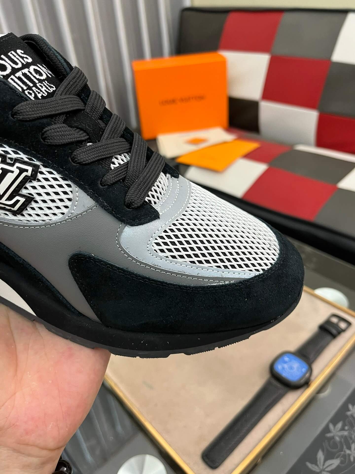 Louis Vuitton LV Drop 300 Sneaker – Black, Grey & White Tech Mesh