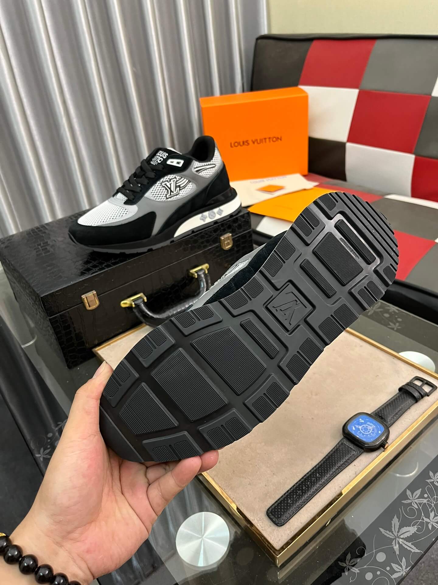Louis Vuitton LV Drop 300 Sneaker – Black, Grey & White Tech Mesh