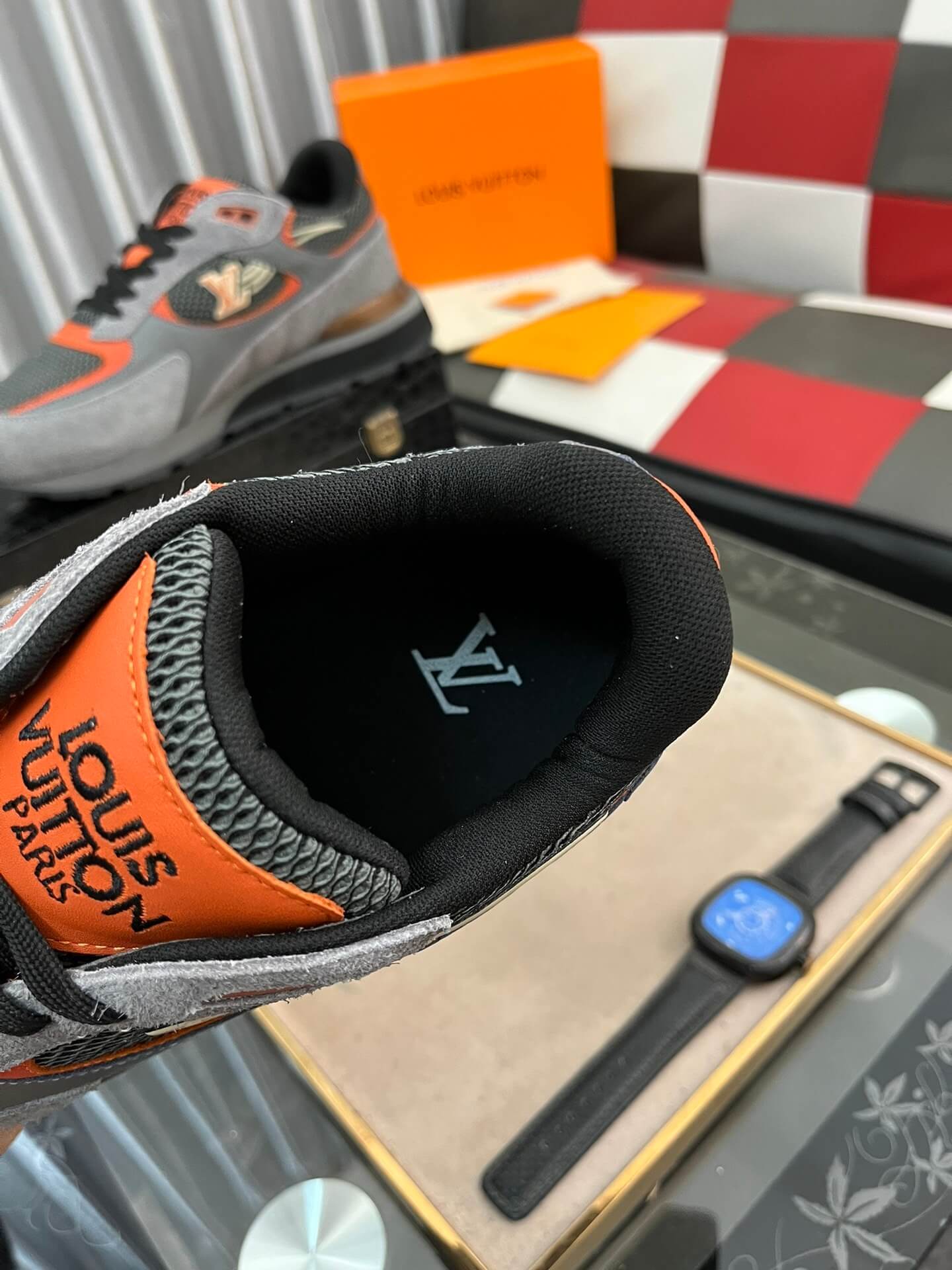 Louis Vuitton LV Drop 300 Sneaker – Grey & Orange Technical Mesh