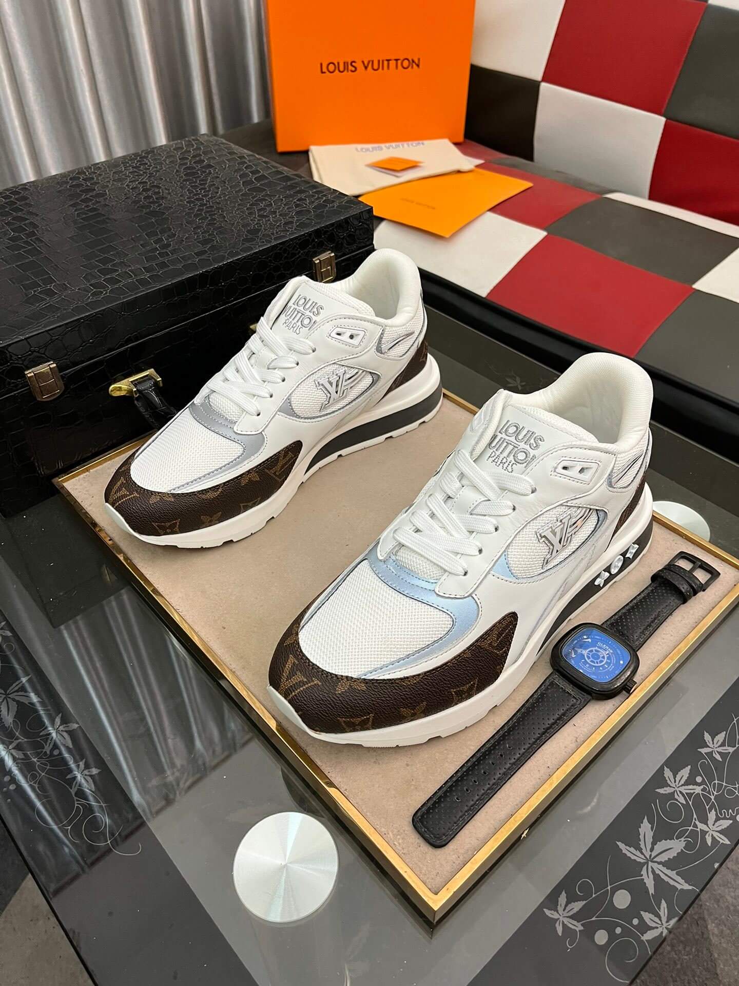 Louis Vuitton LV Drop 300 Sneaker – White Mesh & Monogram Canvas