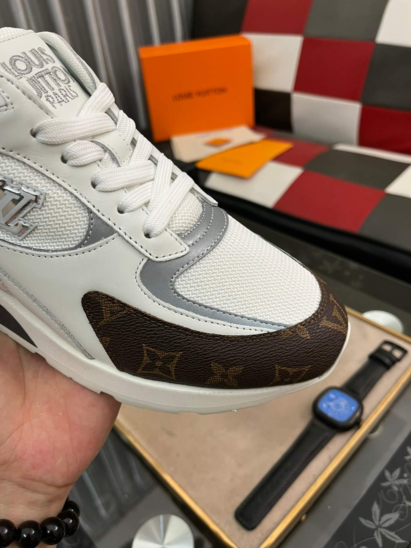 Louis Vuitton LV Drop 300 Sneaker – White Mesh & Monogram Canvas
