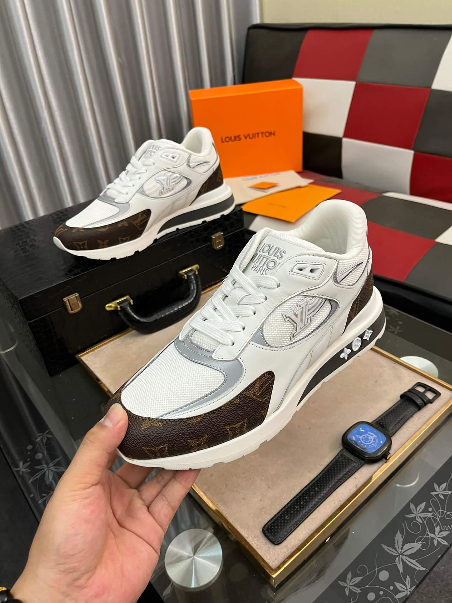 Louis Vuitton LV Drop 300 Sneaker – White Mesh & Monogram Canvas