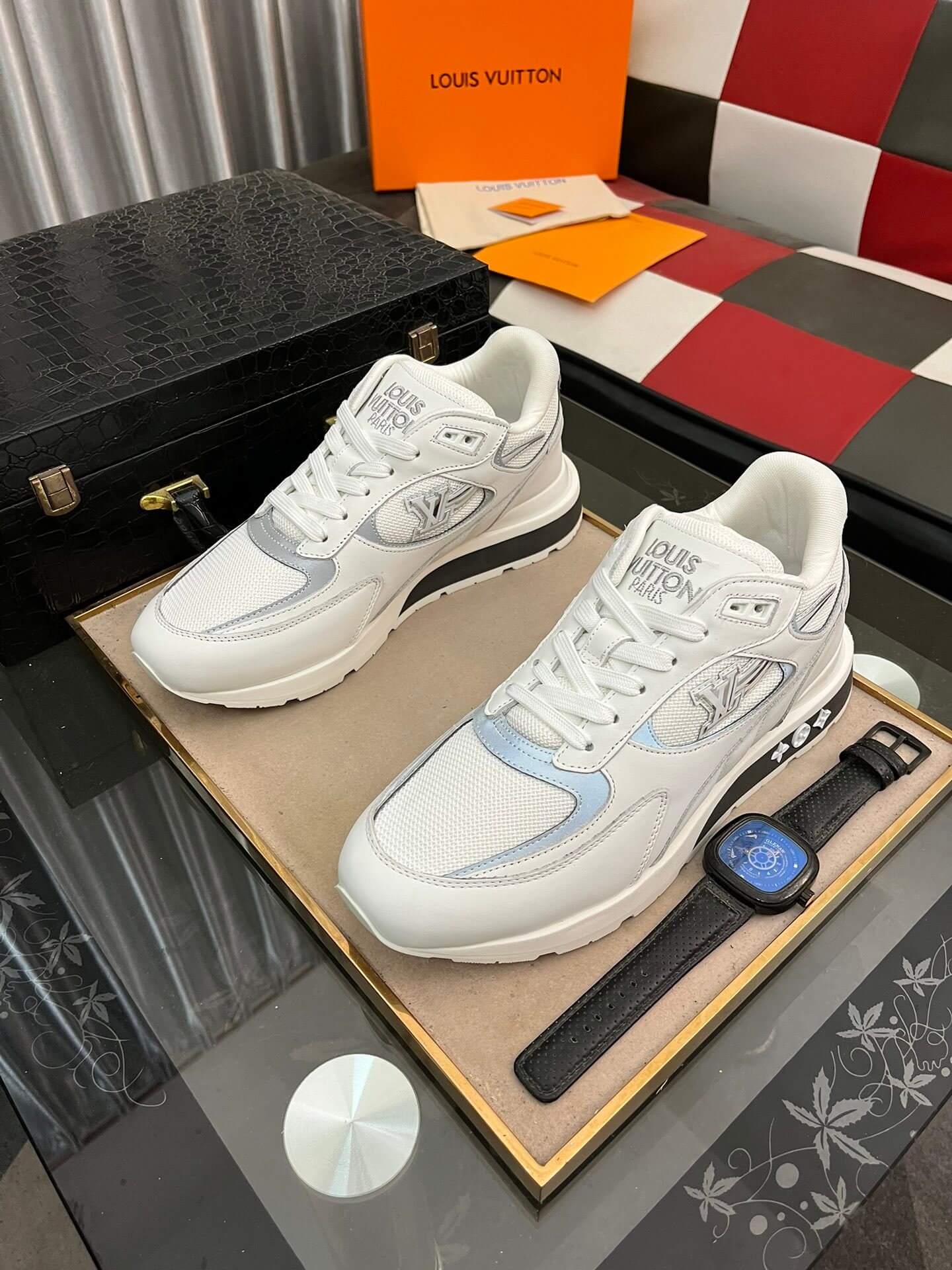 Louis Vuitton LV Drop 300 Sneaker – White, Silver & Light Blue