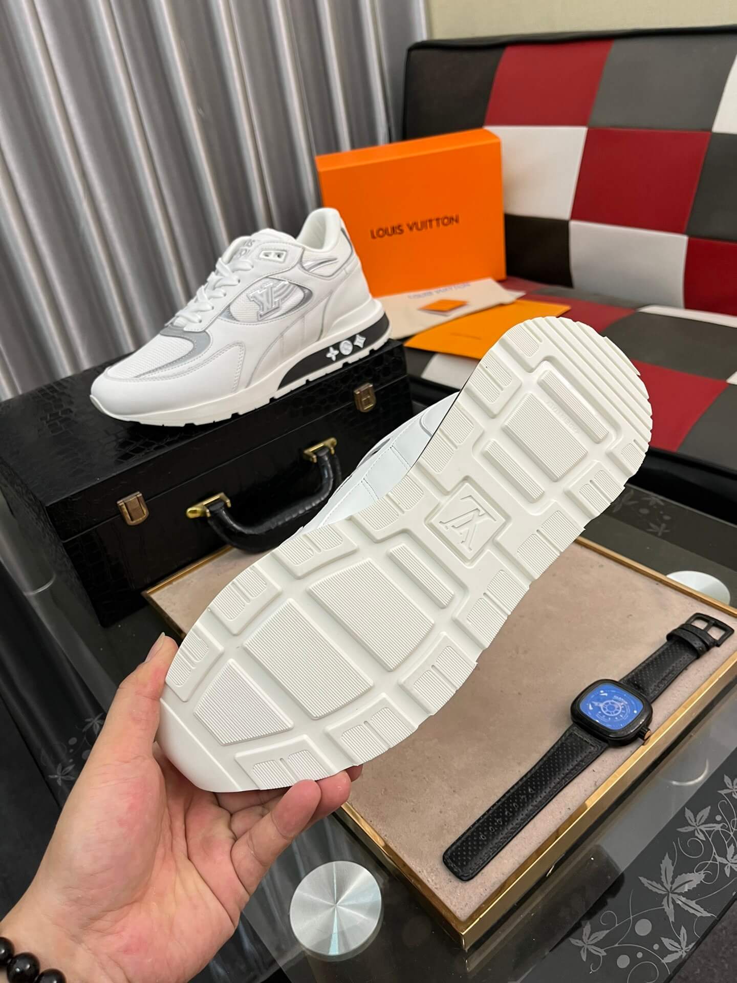 Louis Vuitton LV Drop 300 Sneaker – White, Silver & Light Blue